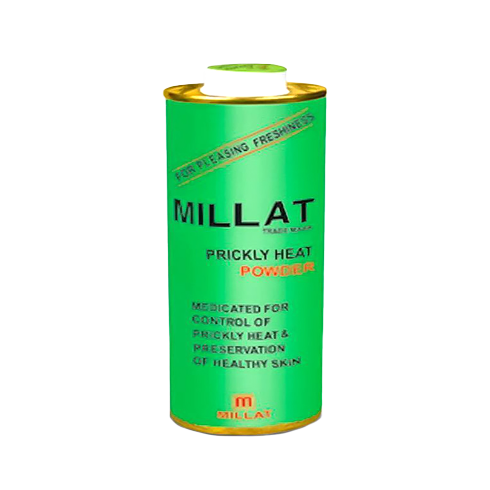 Millat Prickly Heat Ghamachi Powder 150g – Sandalwood Talcum for Summer Rashes & Odor Protection