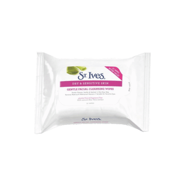 St. Ives Gentle Facial Cleansing Wipes for Dry & Sensitive Skin – 35 Wipes | Saifuliya Mart Bangladesh