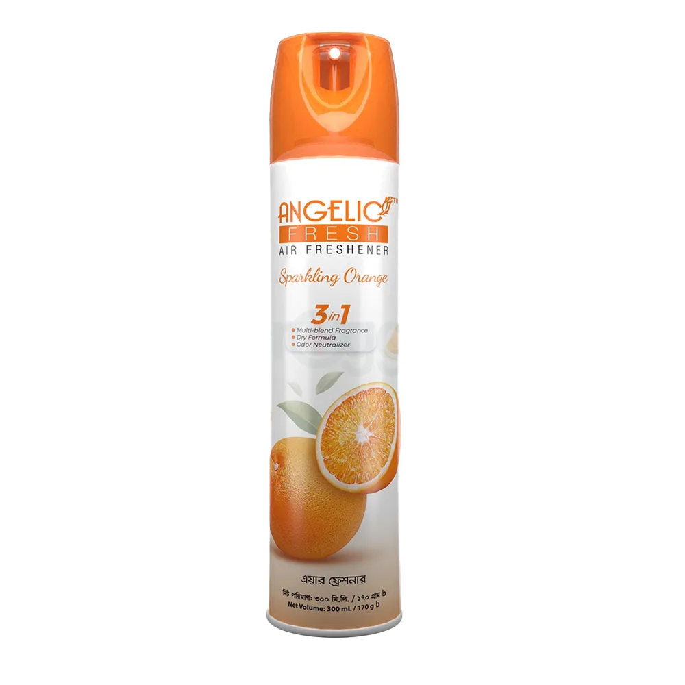 Angelic Sparkling Orange Air Freshener Spray 300ml – Fruity Citrus Room Fragrance by ACI