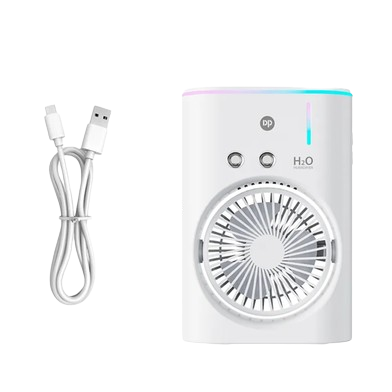 DP-7688 Rechargeable Mist Fan – Portable Cooling Fan with 4000mAh Battery and Water Spray in Bangladesh