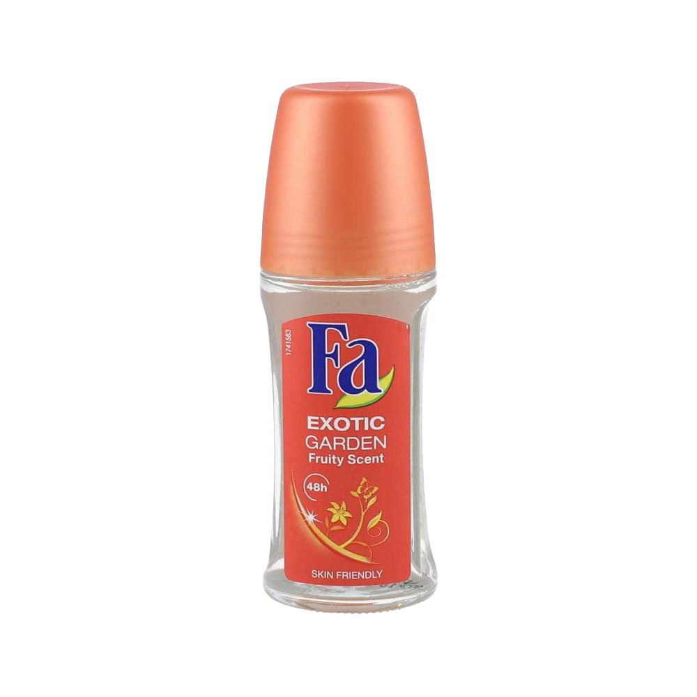 FA Exotic Garden Deodorant Roll-On 50ml – Alcohol-Free, Long-Lasting, Pearl Extract, Unisex Body Care