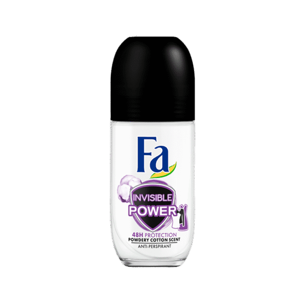 Fa Invisible Power Antiperspirant Roll-On – 50ml | No Stain, Long-Lasting Sweat Protection, Vegan Formula