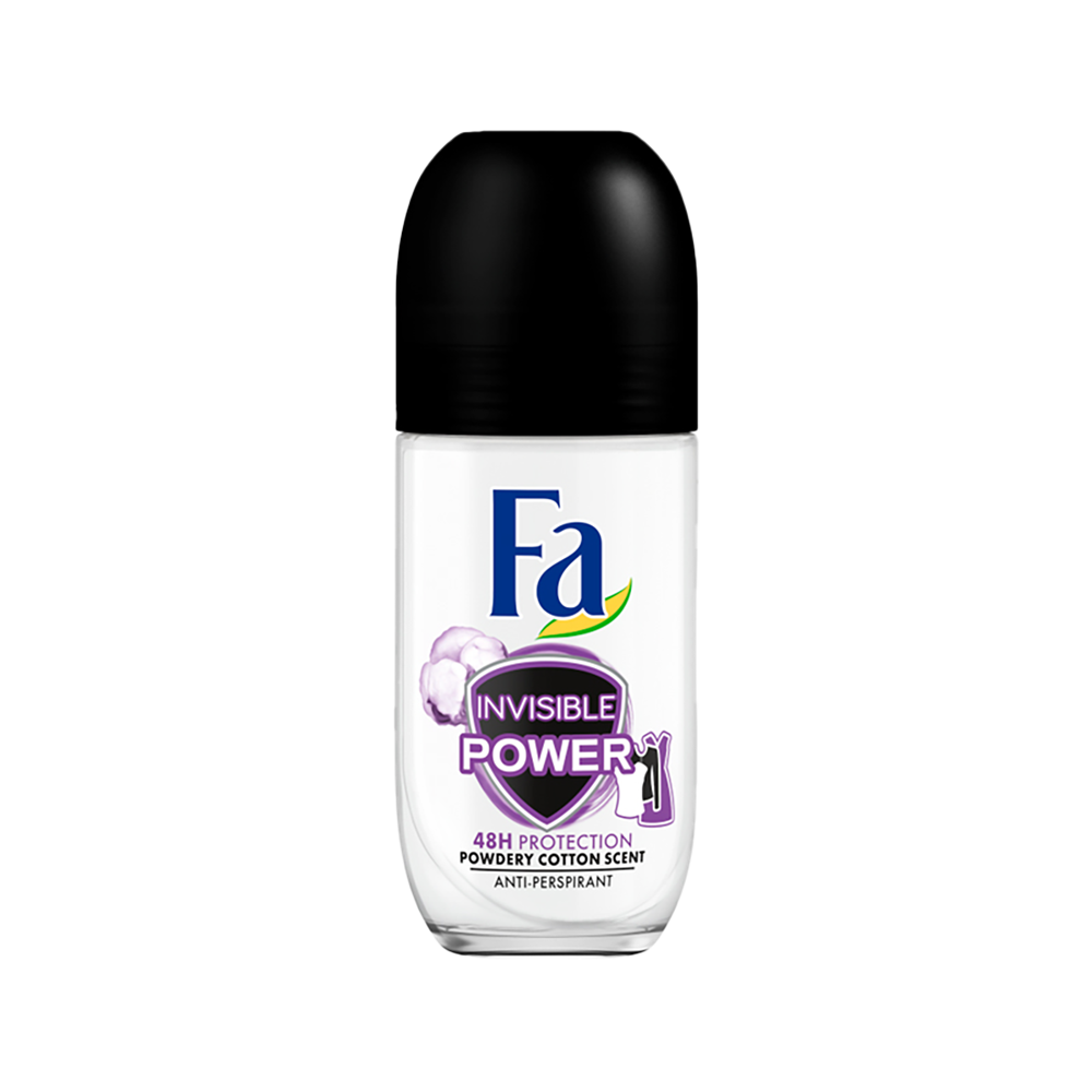 Fa Invisible Power Antiperspirant Roll-On – 50ml | No Stain, Long-Lasting Sweat Protection, Vegan Formula