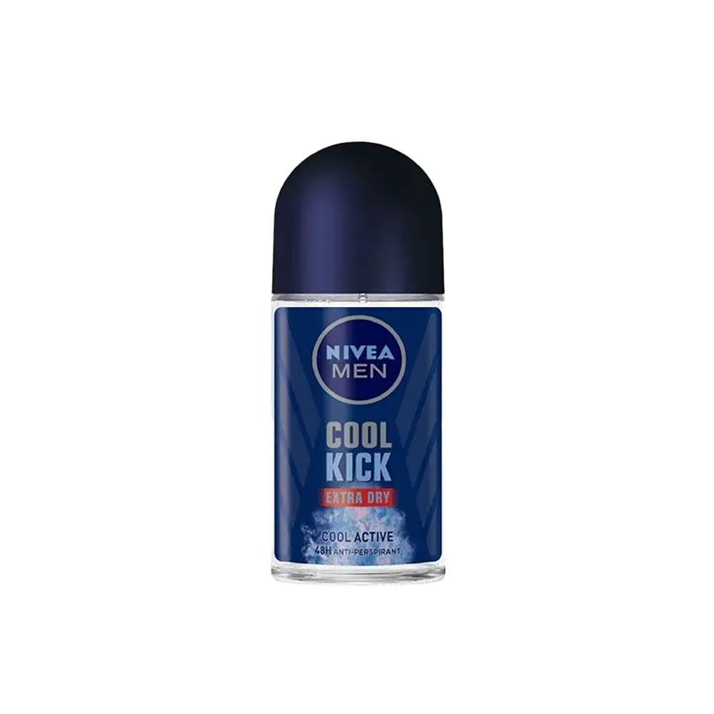 NIVEA Men Cool Kick Roll-On Deodorant 50ml – Long-Lasting Freshness & Icy Cool Protection