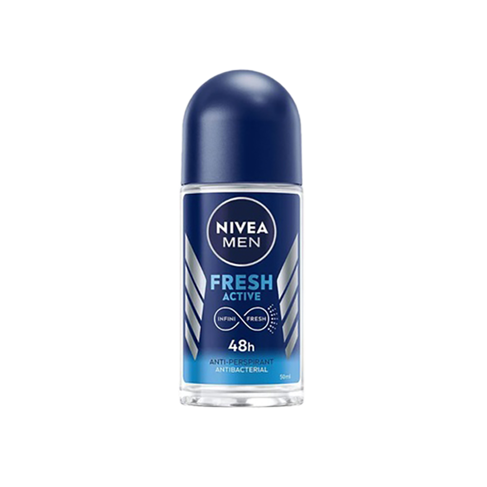 NIVEA Men Fresh Active Roll-On Deodorant 50ml – Ocean Fresh Scent & 48-Hour Protection