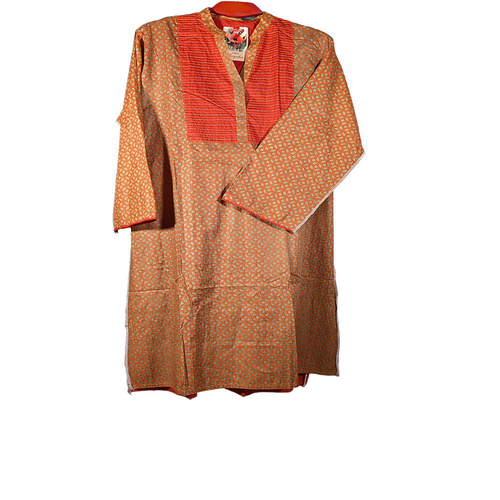 Unstitched Block Print One Piece Dress for Women – Casual Stylish Outfit in Bangladesh