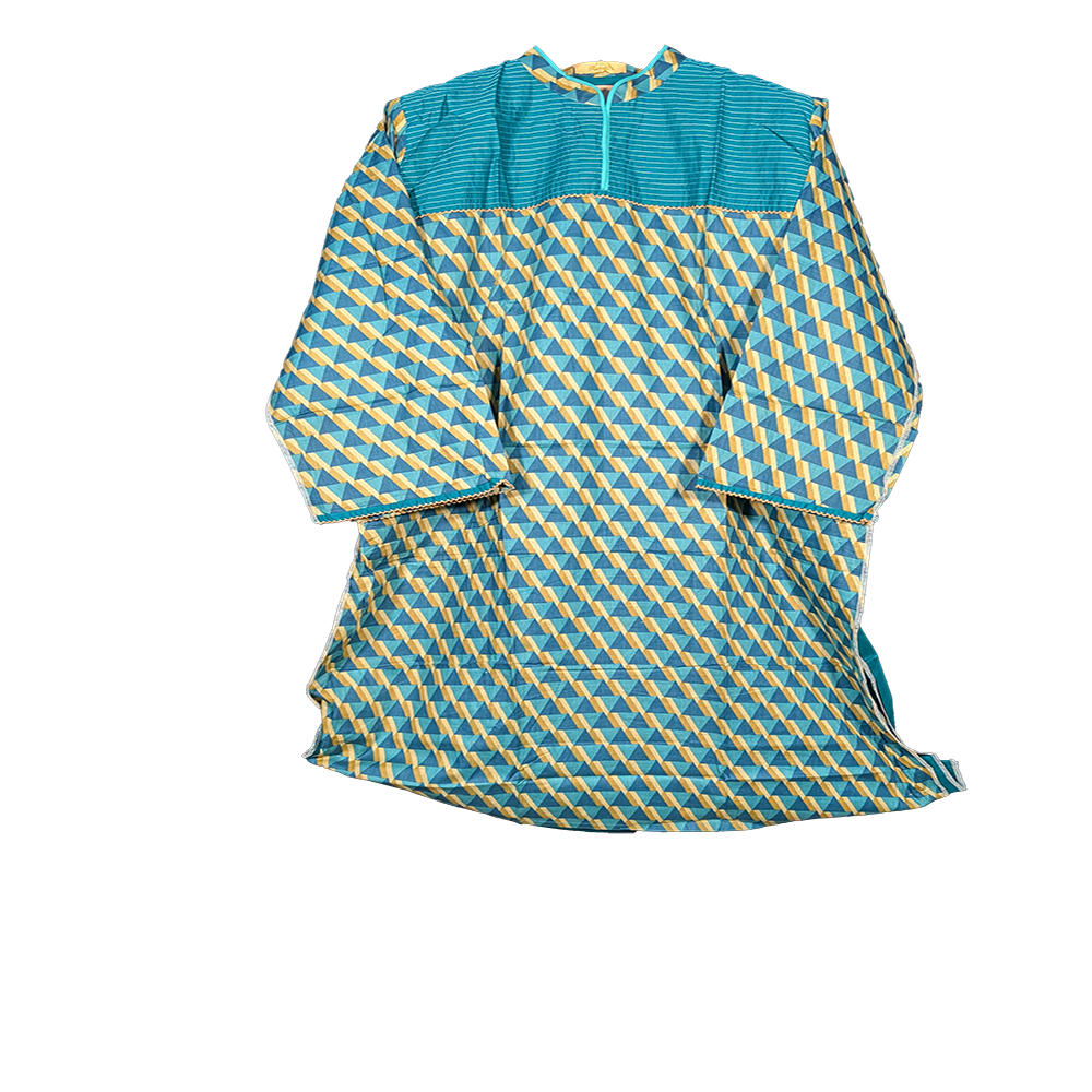 Unstitched Block Print One Piece Dress for Women – Casual Stylish Outfit in Bangladesh