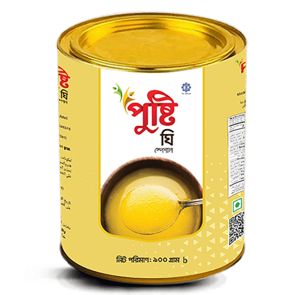 Pusti Special Ghee in 100g to 900g packaging – Premium Bangladeshi ghee for polao, biriyani, and sweets