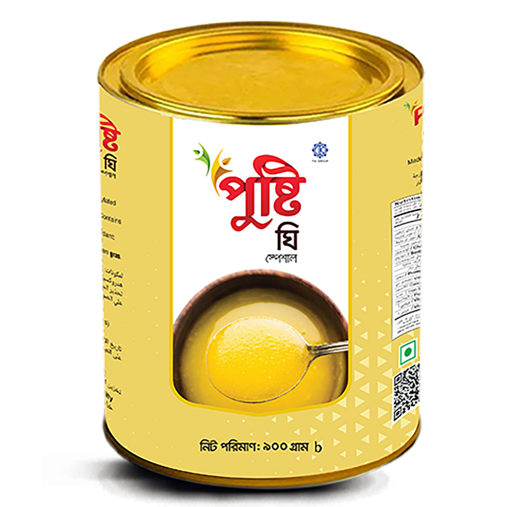 Pusti Special Ghee in 100g to 900g packaging – Premium Bangladeshi ghee for polao, biriyani, and sweets