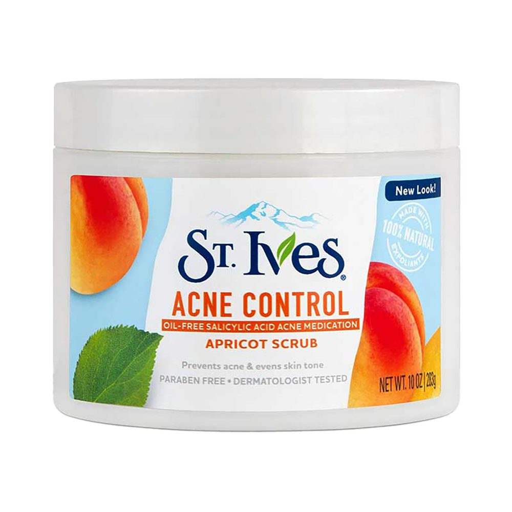 St. Ives Acne Control Apricot Scrub 283g – Oil-Free Exfoliator with Salicylic Acid for Acne-Prone Skin