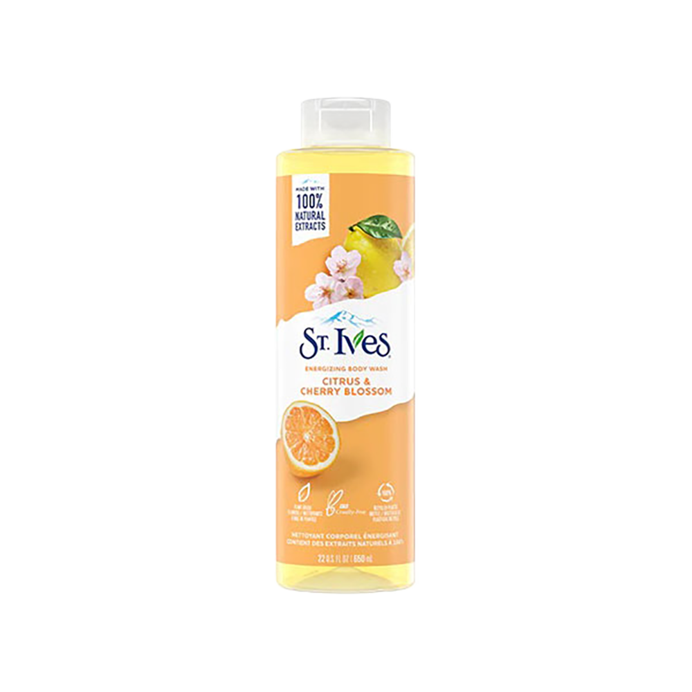 St. Ives Citrus & Cherry Blossom Energizing Body Wash 650ml – Uplifting Floral Cleanser
