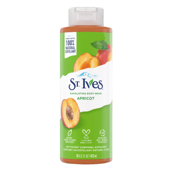 St. Ives Apricot Exfoliating Body Wash 473ml – USA Imported Shower Gel for Glowing Skin