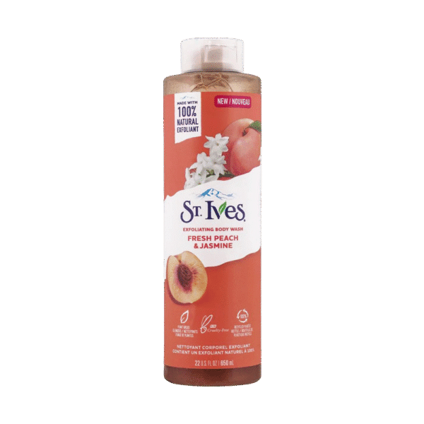 St. Ives Fresh Peach & Jasmine Exfoliating Body Wash 650ml – USA Imported