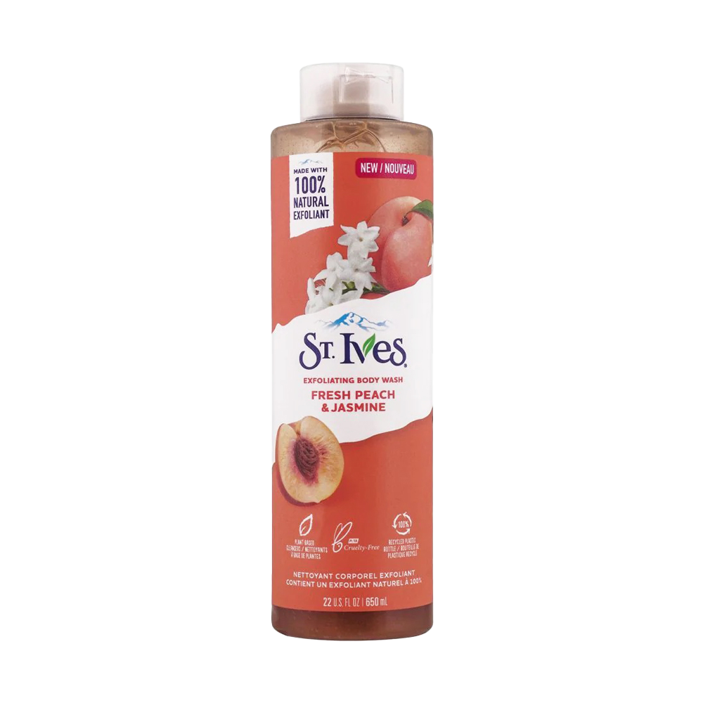 St. Ives Fresh Peach & Jasmine Exfoliating Body Wash 650ml – USA Imported