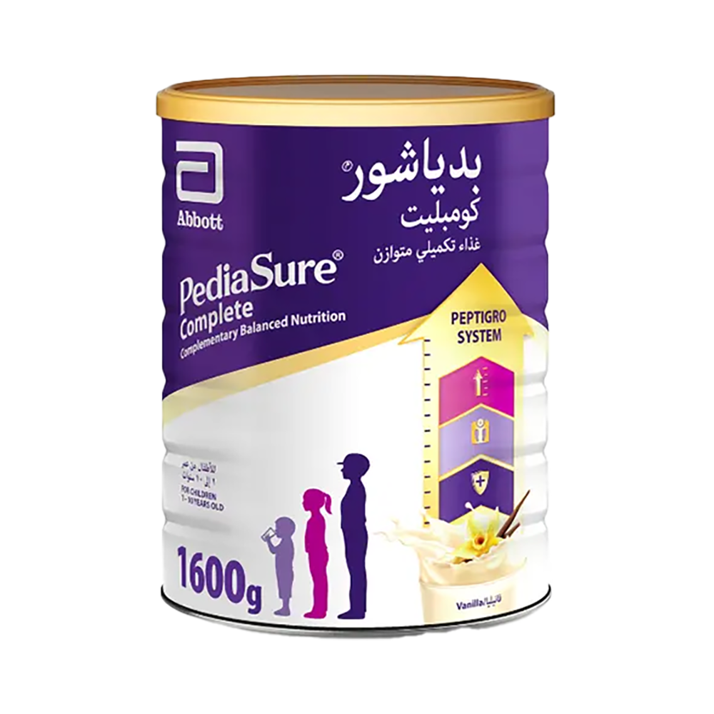 PediaSure Complete Vanilla Tin 1600g – Kids Nutrition Powder for 1–10 Years (UAE Import)
