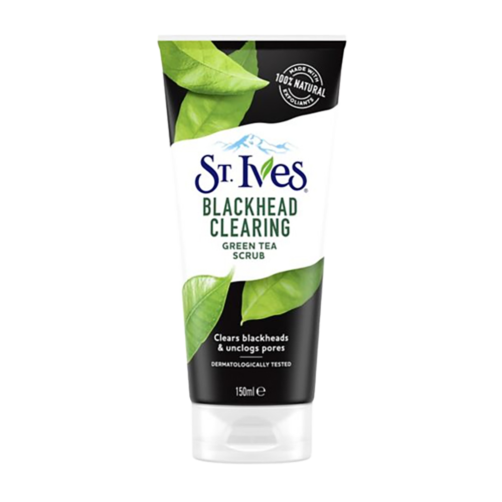 St. Ives Green Tea Scrub 150ml – Blackhead Clearing Face Wash with Salicylic Acid
